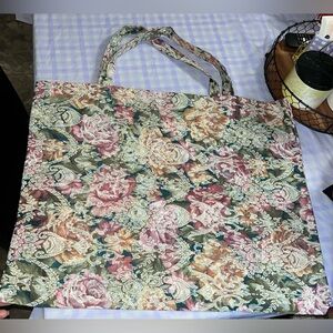 Large Handmade Floral Tapestry Victorian Tote Bag